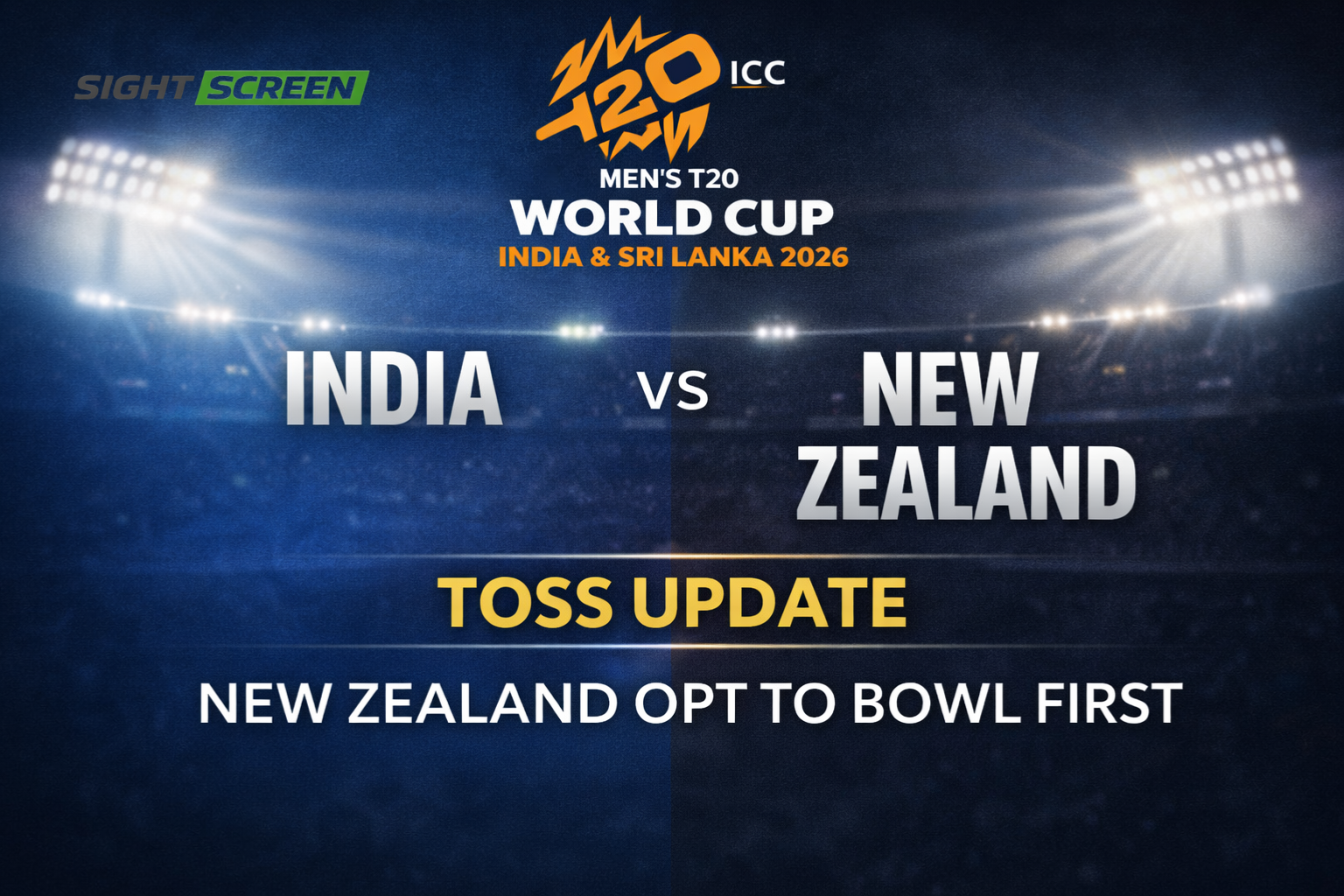 New Zealand win toss and choose to bowl first against India in the T20 World Cup 2026 final in Ahmedabad