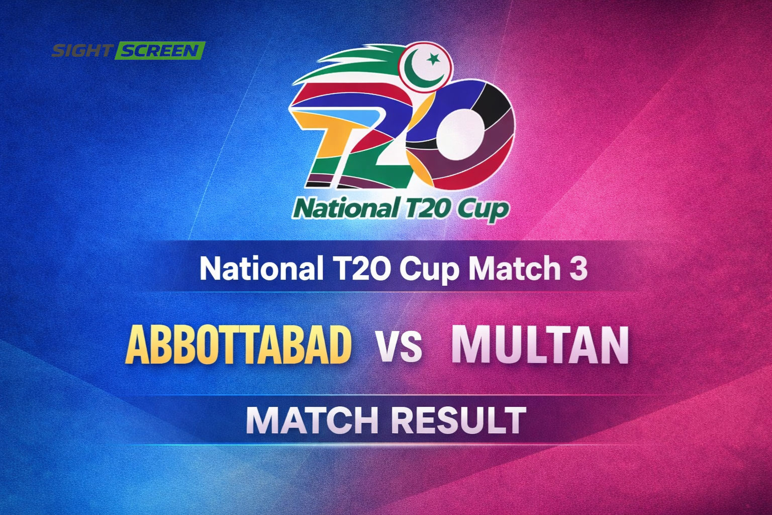 Kamran Ghulam batting for Abbottabad during their run chase against Multan in the National T20 Cup 2026 in Peshawar