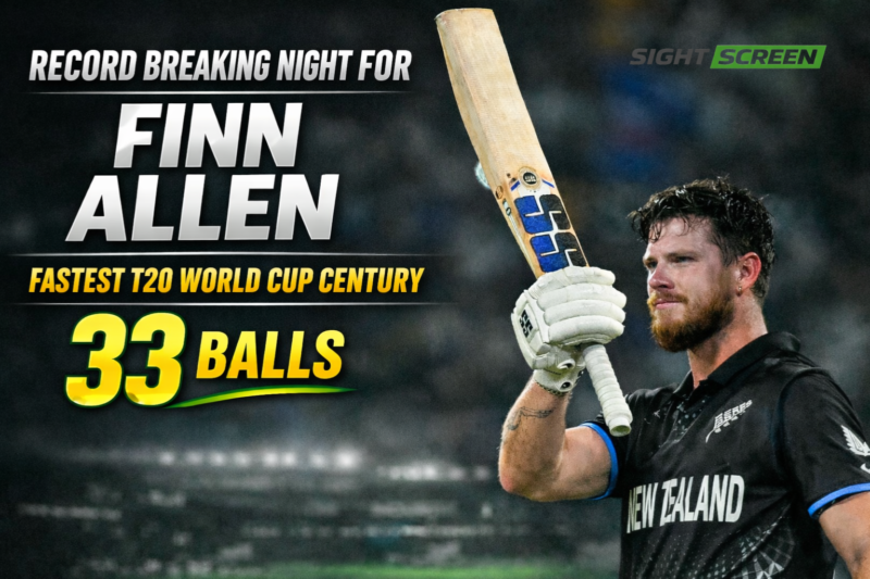 Finn Allen celebrates record 33 ball century for New Zealand against South Africa in T20 World Cup 2026