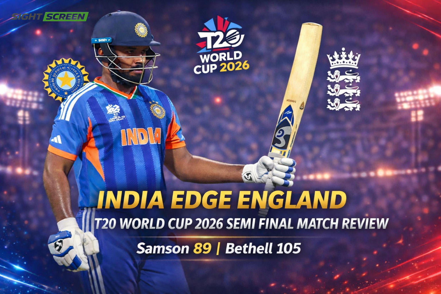 India celebrate after defeating England in the ICC Men's T20 World Cup 2026 semi final at Wankhede Stadium