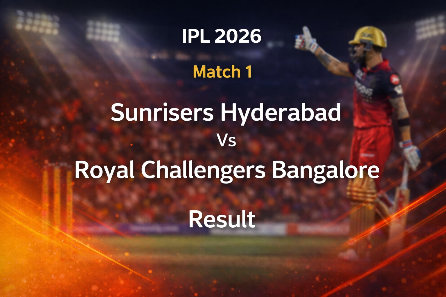 RCB beat SRH IPL 2026 match result Kohli Padikkal