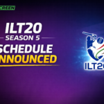 ILT20 trophy and stadium in UAE during league season