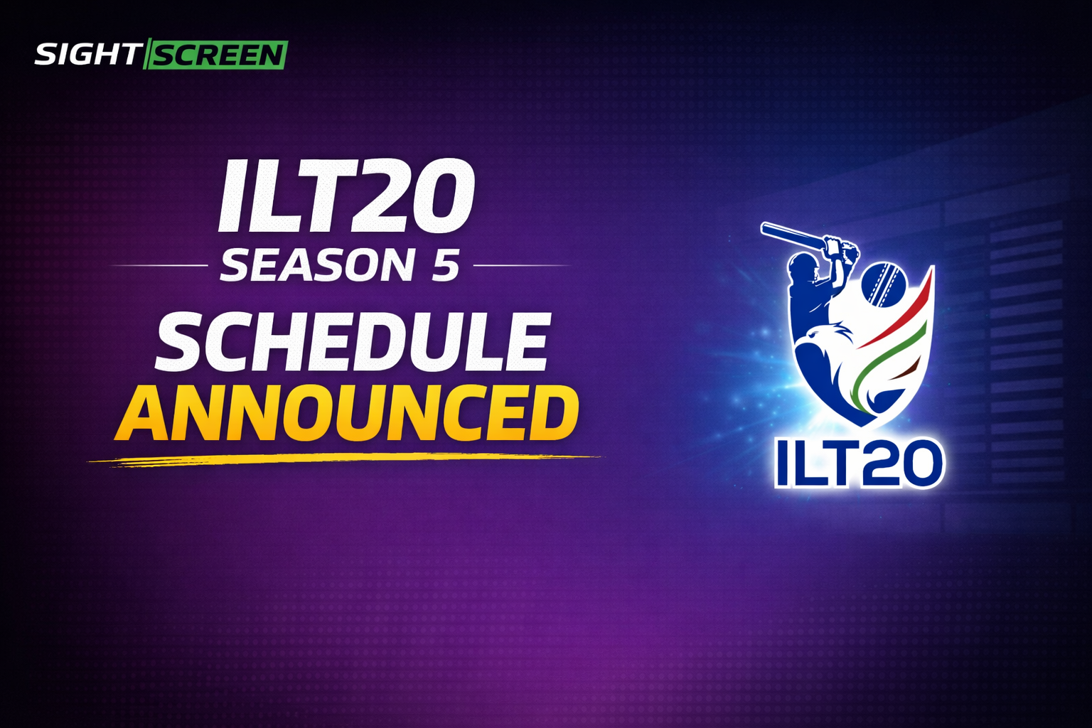 ILT20 trophy and stadium in UAE during league season