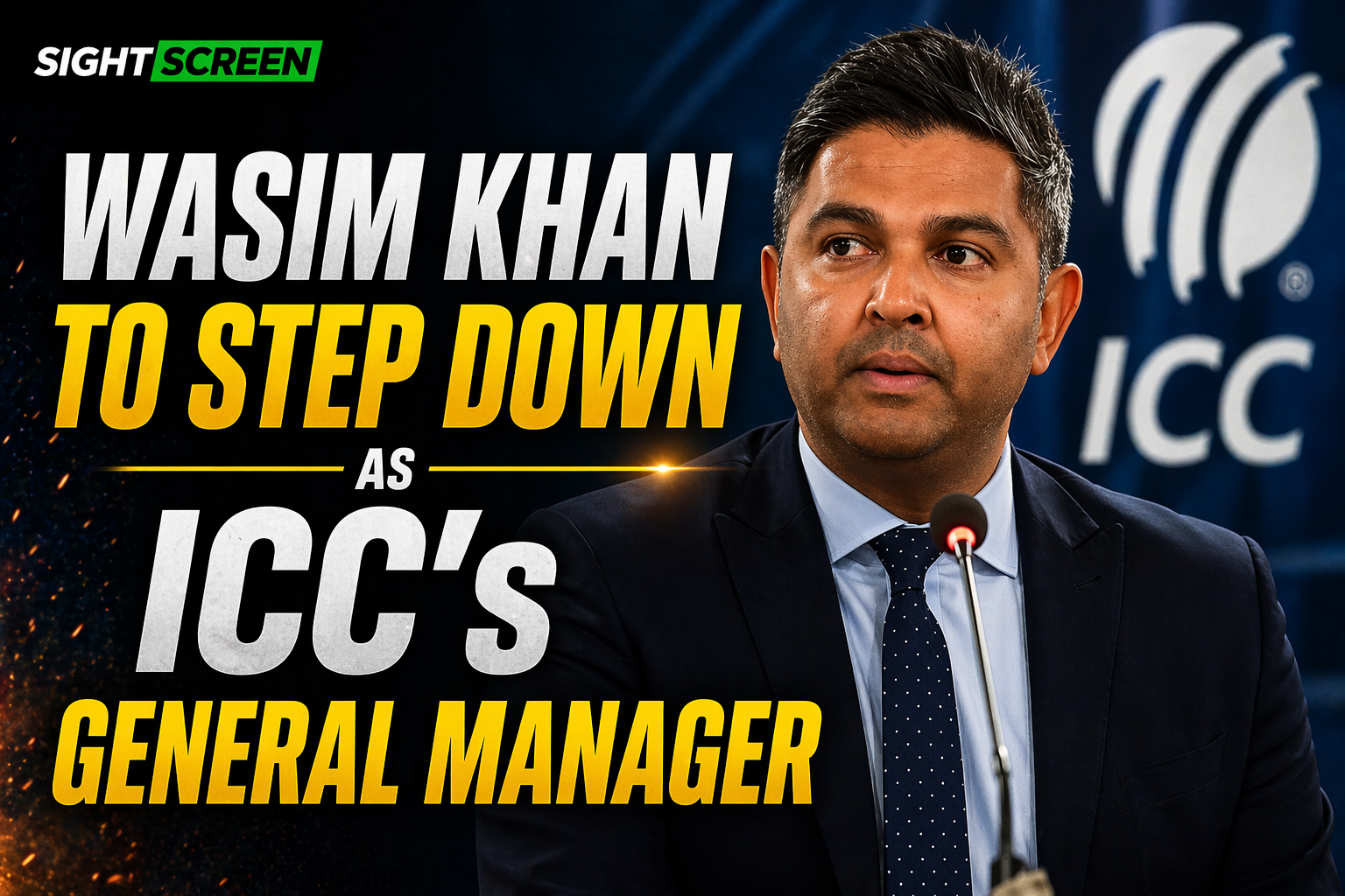 Wasim Khan during his tenure as ICC general manager of cricket
