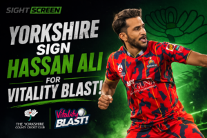 Hasan Ali bowling in a T20 match for Pakistan