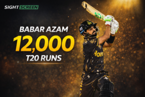 Babar Azam playing a shot during PSL 11 match against Karachi Kings