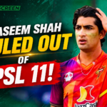 Naseem Shah walking off injured during PSL 11 match
