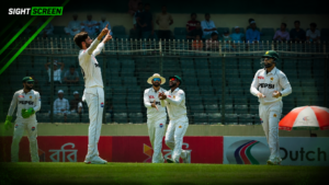 Najmul Hossain Shanto celebrates his century during the first Test against Pakistan in Mirpur