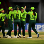 Pakistan women celebrate after defeating Zimbabwe by 206 runs in the second ODI in Karachi