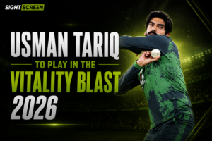 Usman Tariq bowling during a T20 match for Pakistan